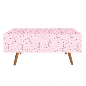 Τραπεζομάντηλο Πλαστικό Ροζ Ροζ Χρυσό Foil 'Yay' 180x120 cm