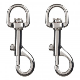 Σετ Γάντζοι Ασφαλείας Καραμπινέρ Μεταλλικοί Ασημί 2x7 cm - 2 τμχ. 