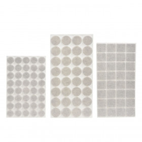 Αυτοκόλλητα Προστατευτικά Πατάκια Επίπλων Τσόχινα Off White 3 Μεγέθη - 104 τμχ.