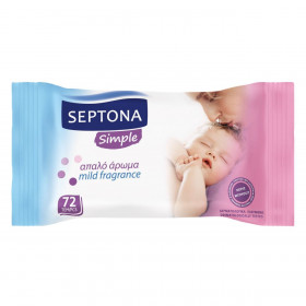 Μωρομάντηλα με Απαλό Άρωμα Septona - 72 τμχ.