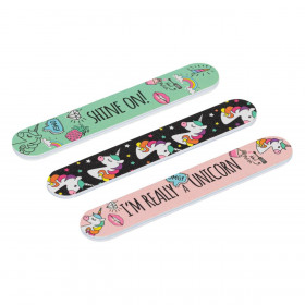 Λίμες Νυχιών Χρωματιστές Μονόκεροι 12 cm - 3 τμχ.