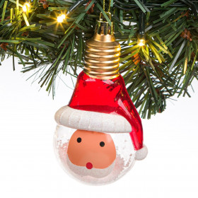 Χριστουγεννιάτικο Στολίδι Δέντρου Διάφανη Λάμπα Άγιος Βασίλης 10 cm