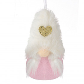 Στολίδι Χριστουγεννιάτικου Δέντρου Άγιος Βασίλης Gnome Ροζ Λευκή Γούνα Καρδιά Χρυσές Παγιέτες 6x11cm Στολίδι Χριστουγεννιάτικου Δέντρου Άγιος Βασίλης Gnome Ροζ Λευκή Γούνα Καρδιά Χρυσές Παγιέτες 6x11cm