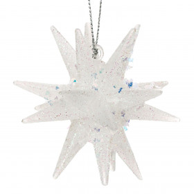 Χριστουγεννιάτικο Στολίδι Δέντρου 3D Xιονονιφάδα Ιριδίζουσα 9 cm