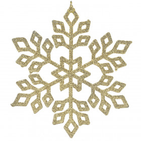 Χριστουγεννιάτικο Στολίδι Δέντρου Χιονονιφάδα Σαμπανί Glitter 15 cm