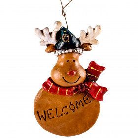 Χριστουγεννιάτικο Στολίδι Δέντρου Κεραμικό Τάρανδος Κοκκίνο Φουλάρι 8 cm Χριστουγεννιάτικο Στολίδι Δέντρου Κεραμικό Τάρανδος Κοκκίνο Φουλάρι 8 cm