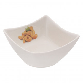 Μπολ Σερβιρίσματος Ξηρών Καρπών - Ντιπ Πορσελάνη Τετράγωνο Λευκό Cashews 200 ml