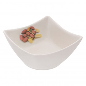 Μπολ Σερβιρίσματος Ξηρών Καρπών - Ντιπ Πορσελάνη Τετράγωνο Λευκό Peanuts 200 ml 