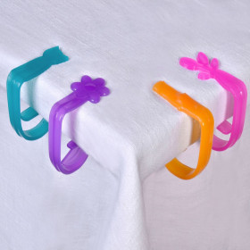 Αντιανεμικά Κλιπ Τραπεζομάντηλου Πλαστικά Μονόχρωμα - 4 τμχ.