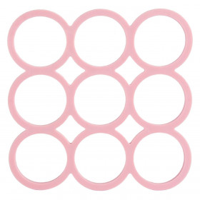 Σουπλά Σκευών Κύκλοι Ροζ 16x16 cm
