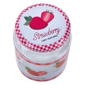 Βάζο Αποθήκευσης Γυάλινο Φράουλες Καπάκι - 400 ml