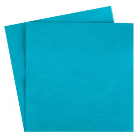 Χαρτοπετσέτες Τυρκουάζ Ανάγλυφο Σχέδιο Λουλούδια 33x33 cm - 20 τμχ.