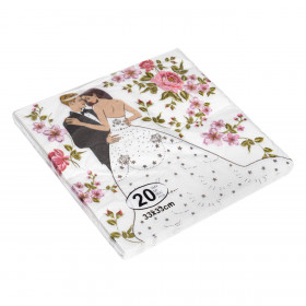 Χαρτοπετσέτες Λευκές Ζευγάρι  Λουλούδια 33x33 cm - 20 τμχ.