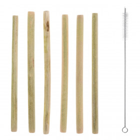 Καλαμάκια Μπαμπού Επαναχρησιμοποιούμενα με Βουρτσάκι 10x205 mm - 6 τμχ. Καλαμάκια Μπαμπού Επαναχρησιμοποιούμενα με Βουρτσάκι 10x205 mm - 6 τμχ.