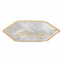 Πιάτα Χάρτινα Λευκά Εξάγωνα Marble Χρυσό Foil 18 cm - 6 τμχ.