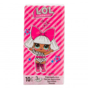 Χαρτομάντηλα Παιδικά Τριών Φύλλων LOL - 6 τμχ.