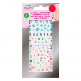 Αυτοκόλλητα Νυχιών 2D Τροπικά Φύλλα &amp Φρούτα