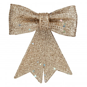 Χριστουγεννιάτικος Διακοσμητικός Φιόγκος Σαμπανί Glitter 9 cm