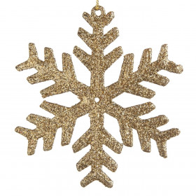 Χριστουγεννιάτικο Στολίδι Δέντρου Xιονονιφάδα Χρυσό Glitter 10 cm