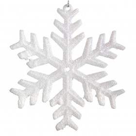 Χριστουγεννιάτικο Στολίδι Δέντρου Xιονονιφαδα Λευκό Ιριδίζον 10 cm