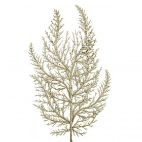 Χριστουγεννιάτικο Διακοσμητικό Κλαδί Φτέρη Σαμπανί Glitter 47 cm