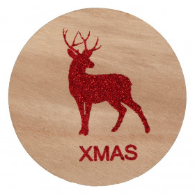 Χριστουγεννιάτικο Σουβέρ Ξύλινο Τάρανδος Glitter 9.5cm Χριστουγεννιάτικο Σουβέρ Ξύλινο Τάρανδος Glitter 9.5cm