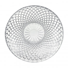Πιάτο Σερβιρίσματος Γλυκού Γυάλινο Διάφανο Σχέδιο Diamond 15cm