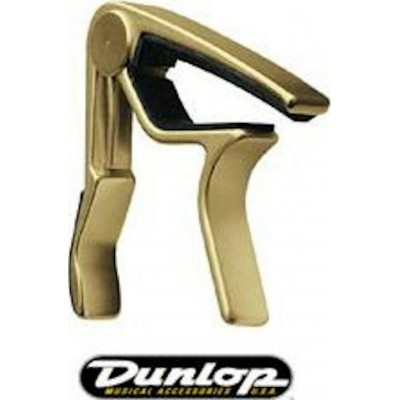Dunlop Μεταλλικό Καποτάστο Τύπου Μανταλάκι για Ακουστική Κιθάρα / Μπάσο Trigger Capo Acoustic Curved σε Χρυσό ΧρώμαΚωδικός: 83CG