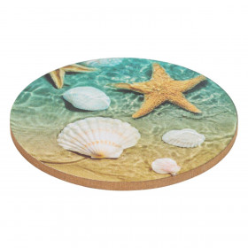 Σουβέρ Καλοκαιρινό Ξύλινο Αστερίες Κοχύλια 11 cm