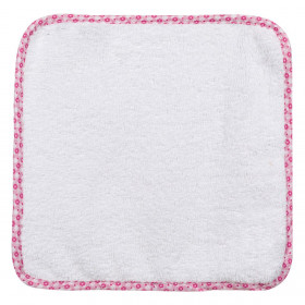 Πανάκι Βαμβακερό Βρεφικό για Κορίτσι Λευκό Ροζ Ανθάκια 30x30 cm