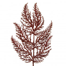Χριστουγεννιάτικο Διακοσμητικό Κλαδί Φτέρη Καφέ Glitter 47 cm