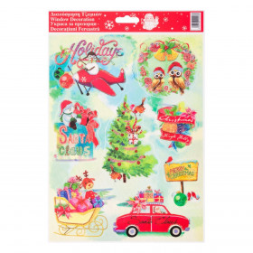 Χριστουγεννιάτικα Αυτοκόλλητα Διακοσμητικά Φιγούρες Glitter 20x30cm