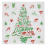 Χριστουγεννιάτικες Χαρτοπετσέτες Λευκές Δέντρο &quot΅We Wish You a Merry Christmas&quot 28x8cm - 50 τμχ.