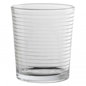 Ποτήρι Κοντό Γυάλινο Διάφανο Ριγέ 350 ml
