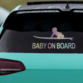 Αυτοκόλλητη Σήμανση Αυτοκινήτου Baby On Board 25x15 cm