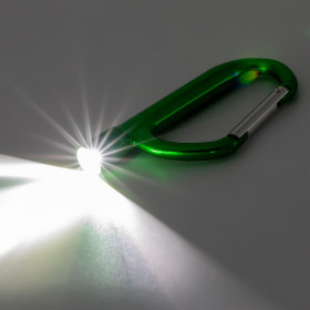 Γάντζος Καραμπινέρ Μεταλλικός Πράσινος 8 cm με Φακό