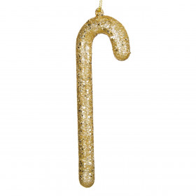 Χριστουγεννιάτικο Στολίδι Δέντρου Μπαστούνι Χρυσό Glitter 12 cm