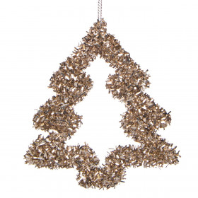 Χριστουγεννιάτικο Στολίδι Δέντρου Έλατο Σαμπανί Tinsel 10 cm