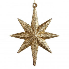 Χριστουγεννιάτικο Στολίδι Δέντρου Αστέρι Χρυσό Glitter 13 cm