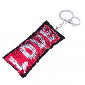 Μπρελόκ Love Μαγικές Παγιέτες Ασημί Κόκκινο Μπρελόκ Love Μαγικές Παγιέτες Ασημί Κόκκινο