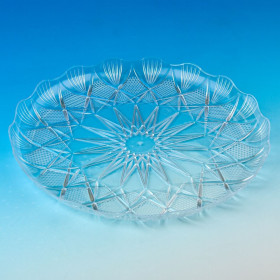 Πιατέλα Πλαστική Στρογγυλή Διάφανη Ανάγλυφα Σχέδια 24 cm