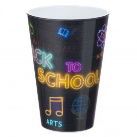 Ποτήρι Πλαστικό Neon Σχέδια Back to School 400 ml