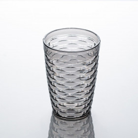 Ποτήρι Νερού Πλαστικό Γκρι Ανάγλυφο Πλεκτό Σχέδιο 430 ml