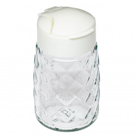 Αλατιέρα Γυάλινη Λευκό Καπάκι 