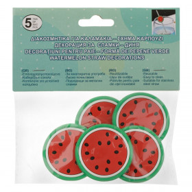 Διακοσμητικά για Καλαμάκια Σχέδιο Καρπούζι 4 cm - 5 τμχ. 