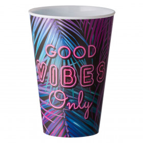 Ποτήρι Πλαστικό Τροπικά Φύλλα Good Vibes 400 ml