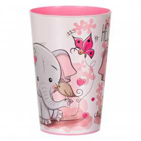 Ποτήρι Πλαστικό για Κορίτσι Ελεφαντάκι Ροζ 340 ml