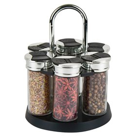 Βάση Με Γυάλινα Βαζάκια Μπαχαρικών - 6 τμχ.