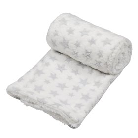 Κουβέρτα Βρεφική Sherpa Λευκή Γκρι Αστέρια 100x75 cm Κουβέρτα Βρεφική Sherpa Λευκή Γκρι Αστέρια 100x75 cm