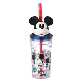Ποτήρι Πλαστικό με Καλαμάκι 3D Mickey 360 ml